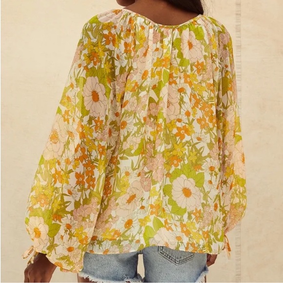 Lulu’s Bloom Service Green Floral Print Bloom Sleeves Size Small ( NWOT) - Picture 4 of 11